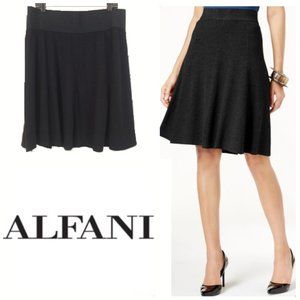 Alfani Black Stretch Knit Skater Skirt